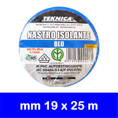 NASTRO ISOLANTE BLU 25mX19mm Certificato IMQ
