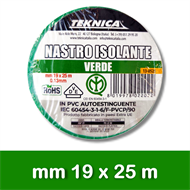NASTRO ISOLANTE VERDE 25m x19mm Certificato IMQ