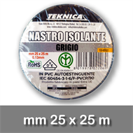 NASTRO ISOLANTE GRIGIO 25m x25mm Certificato IMQ